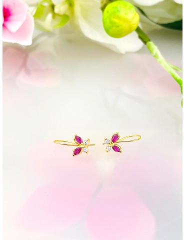 Gold Ohrringe Mit Zirkonia Ohrhänger Ohrstecker Ohrschmuck Paar Gelbgold  Schmetterling