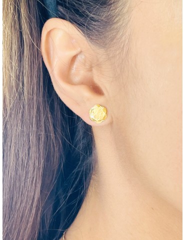Gold Ohrringe Ohrhänger Ohrstecker Ohrschmuck Gelbgold Blume