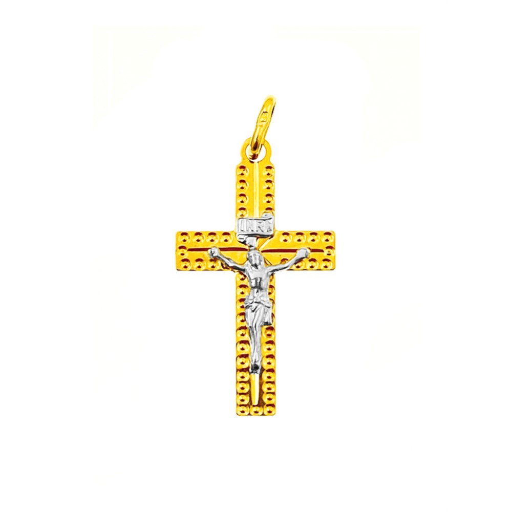 Goldanhänger Kettenanhänger Gold Anhänger Kreuz Goldkreuz Gelbgold Weißgold Bicolor 585er 14KT