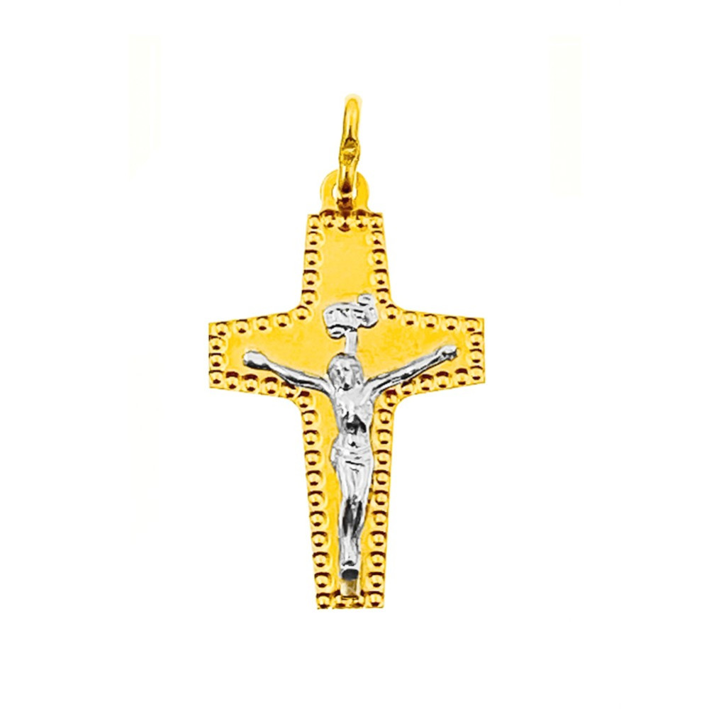Goldanhänger Kettenanhänger Gold Anhänger Kreuz Goldkreuz Jesus Kruzifix Gelbgold Weißgold Bicolor 585er 14KT