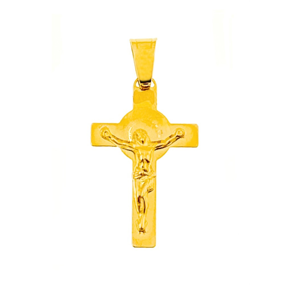 Złoty krzyżyk Jezus Chrystus INRI