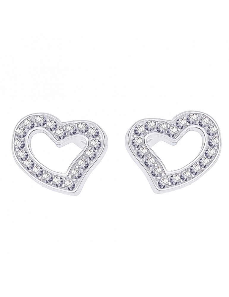 Silber Ohrringe mit Zirkonia Herz