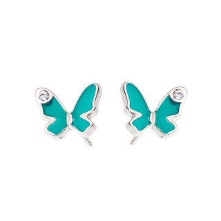 Silberne Ohrringe mit Zirkonia Schmetterling