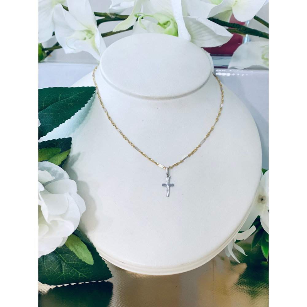Goldanhänger Kettenanhänger Gold Anhänger Kreuz Goldkreuz Weißgold 585er 14KT