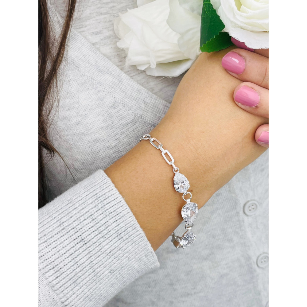 Armband 925 Silber mit Zirkonen Damen