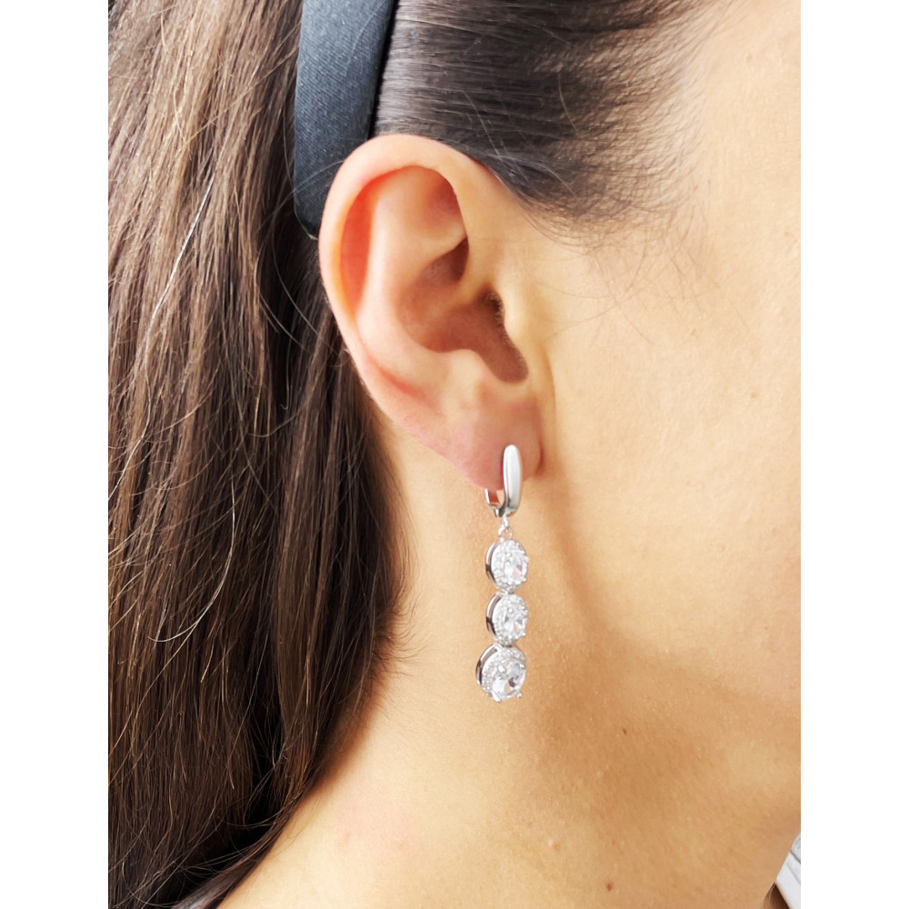 elegant 925 Silber Ohrringe mit Zirkonia