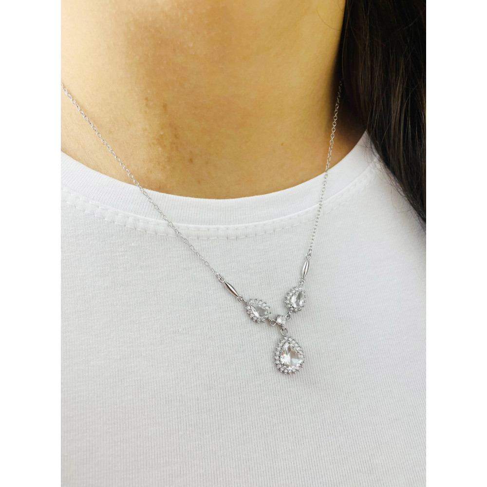 925 Silber Halskette mit Zirkonia