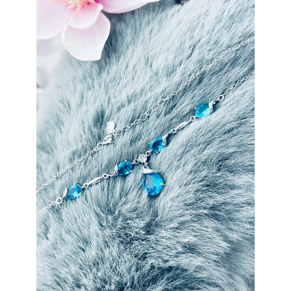 925 Silber Halskette mit Zirkonia Damen Kinder