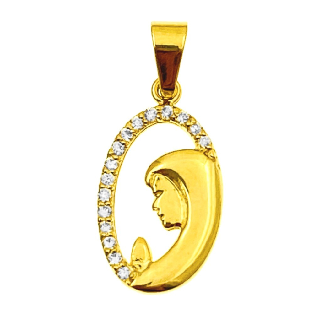 Anhänger Madonna Maria Kettenanhänger Gelbgold Goldanhänger Erstkommunion Taufe 585er 14KT