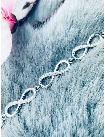 Infinity mit Zirkonia Armband 925 Silber Damen