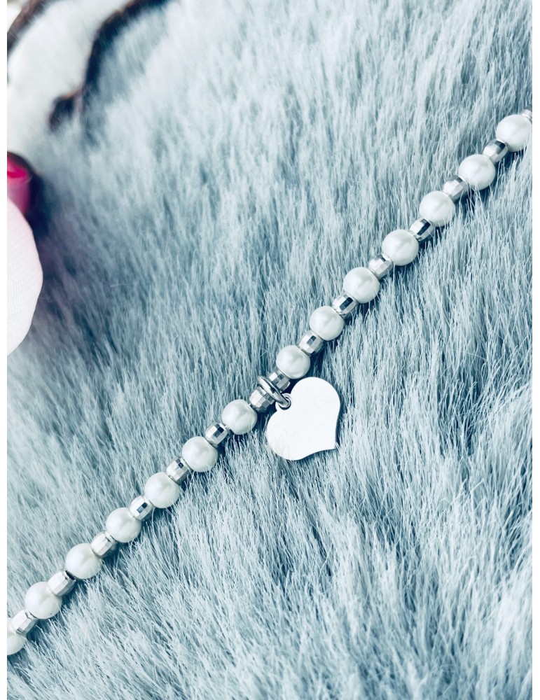 Herz Armband 925 Silber Damen Kinder Perlen