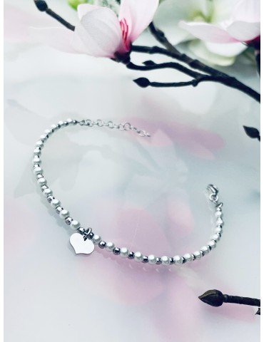 Herz Armband 925 Silber Damen Kinder Perlen