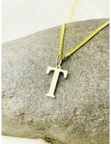 Anhänger Buchstabe T Kettenanhänger Goldanhänger 14KT Gelbgold