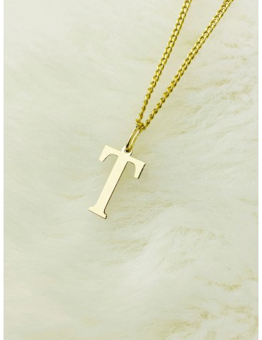 Anhänger Buchstabe T Kettenanhänger Goldanhänger 14KT Gelbgold