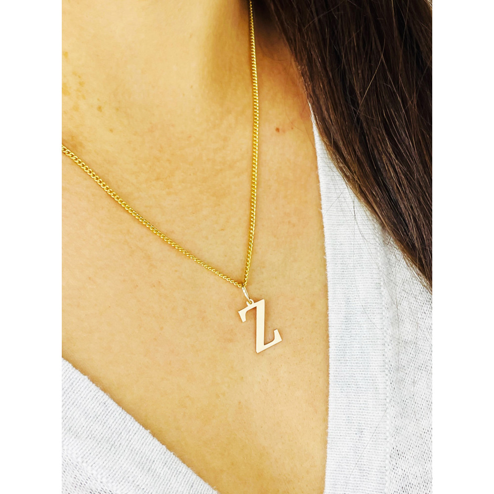 Anhänger Buchstabe Z Kettenanhänger Goldanhänger 14KT Gelbgold