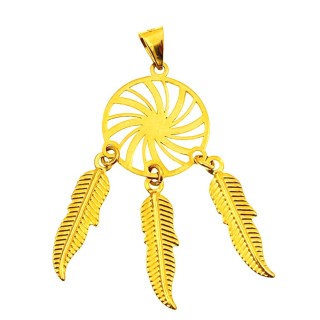 copy of Złoty wisiorek zawieszka rozeta ażurowa