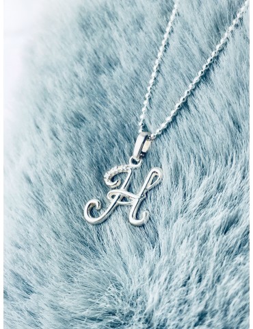 925 Silber Anhänger Buchstabe H Kettenanhänger mit Zirkonia