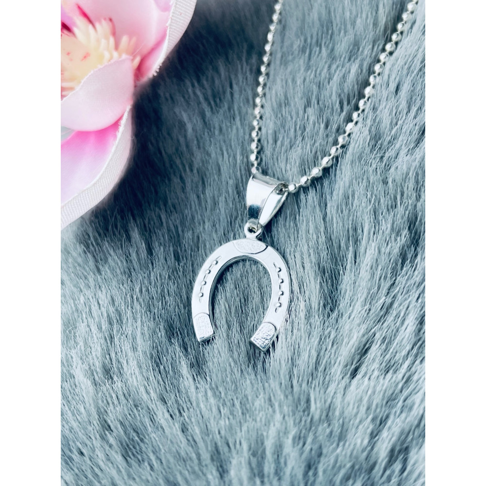 Silber Damen Medaillon Anhänger Hufeisen