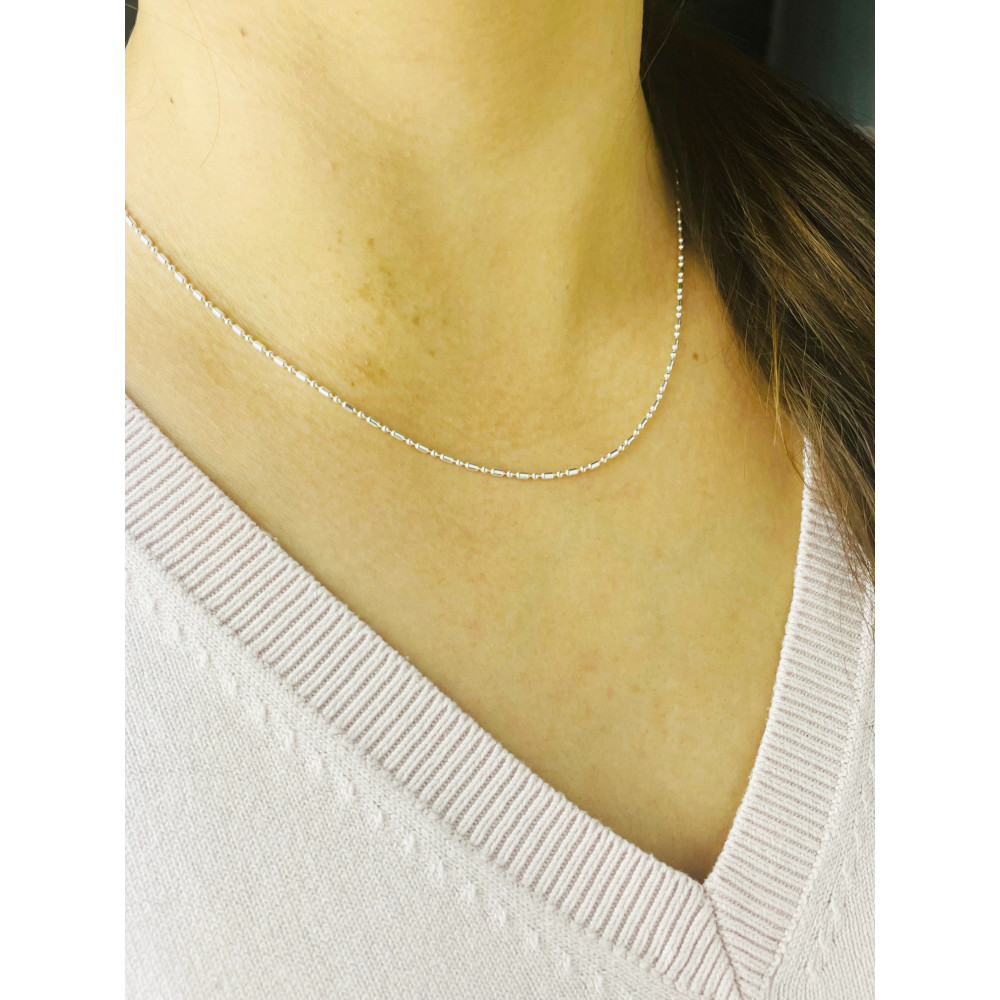 925 Silber Halskette Collier Kugelkette