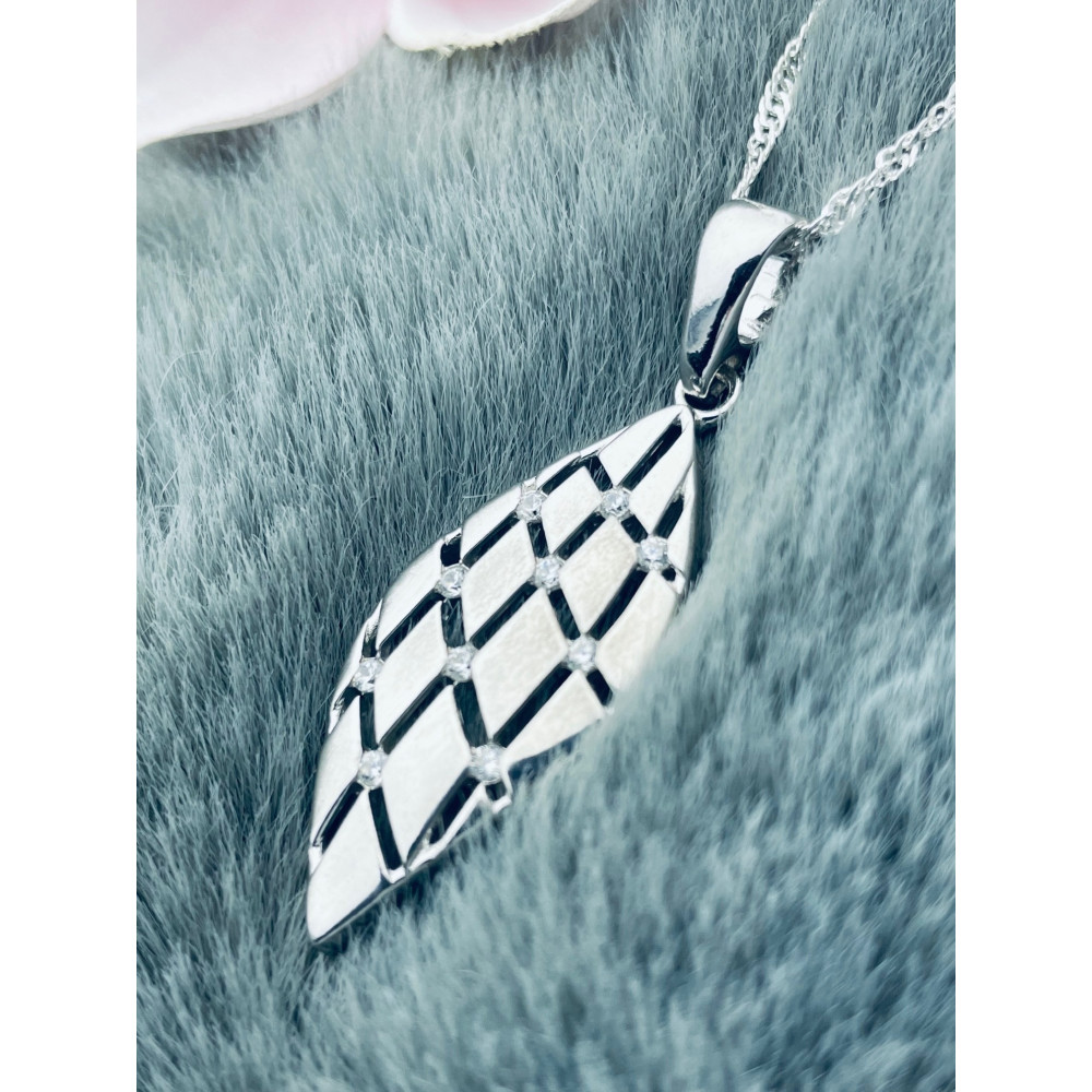 925 Silber Damen Medaillon Anhänger mit Zirkonia