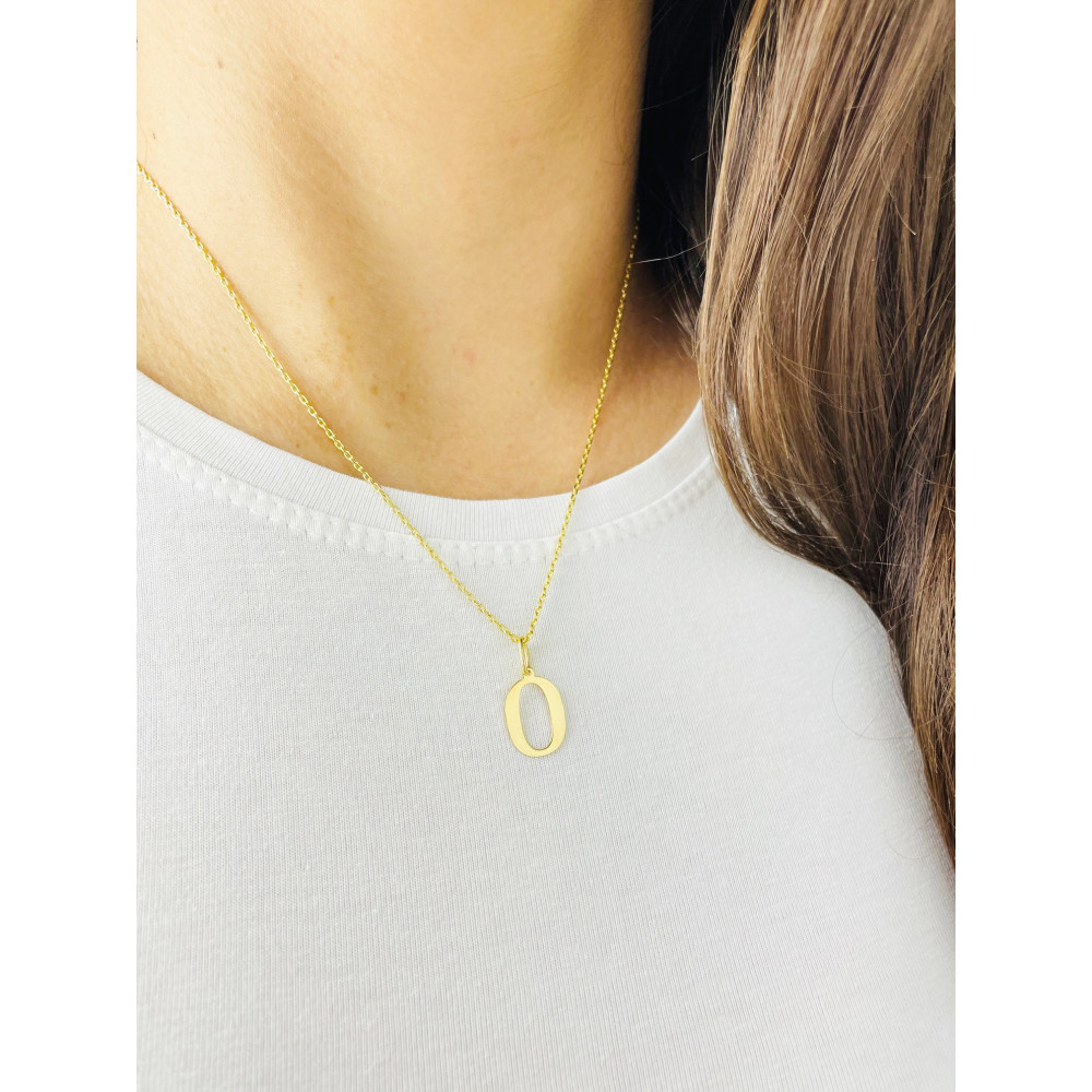 Anhänger Buchstabe O Kettenanhänger Goldanhänger 14KT Gelbgold