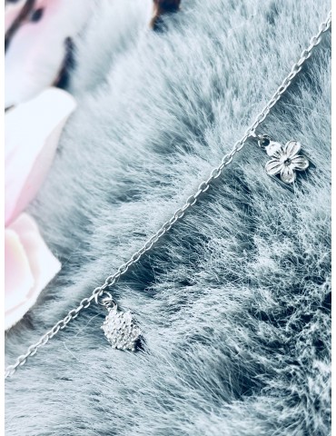 Blume 925 Silber Bein Armband
