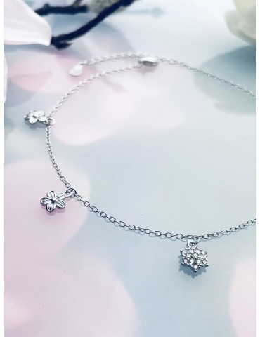 Blume 925 Silber Bein Armband