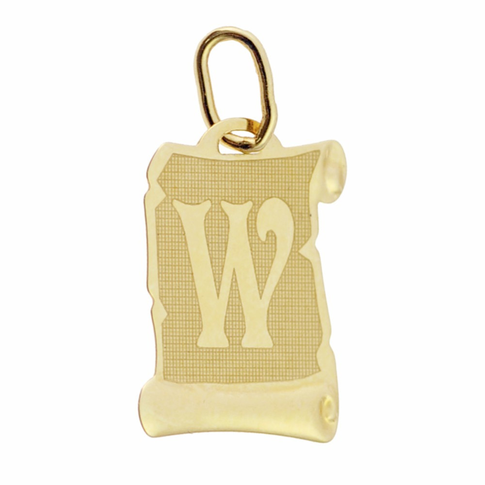 Anhänger Buchstabe W Papyrus Kettenanhänger Gelbgold Goldanhänger
