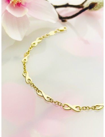 Damen Goldarmband Armband Armkette Gelbgold 585er 14KT Infinity