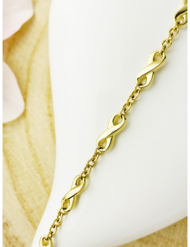 Damen Goldarmband Armband Armkette Gelbgold 585er 14KT Infinity
