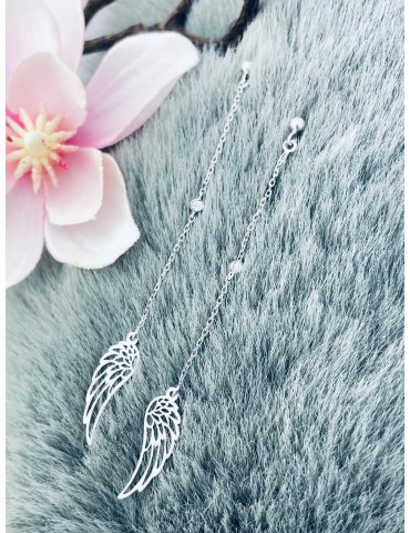 Flügel 925 Silber Ohrringe mit Zirkonia