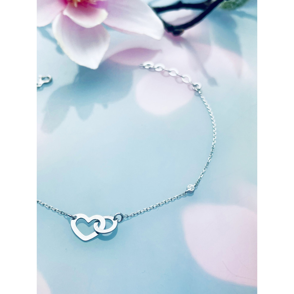 Herz Armband 925 Silber mit Zirkonia Damen Kinder