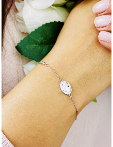 Herz Armband 925 Silber mit Zirkonia Damen Kinder