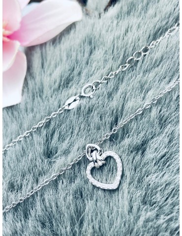 Herz mit Zirkonia 925 Silber Halskette Halsband Damen Kinder