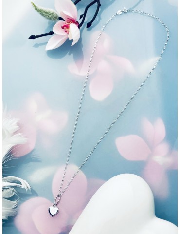 Herz mit Zirkonia 925 Silber Halskette Halsband Damen Kinder