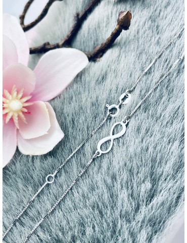 Infinity 925 Silber Halskette Halsband Damen Kinder